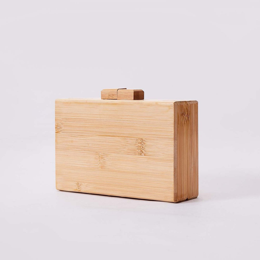 Wooden box clutch with beaded handle – BAMBOO