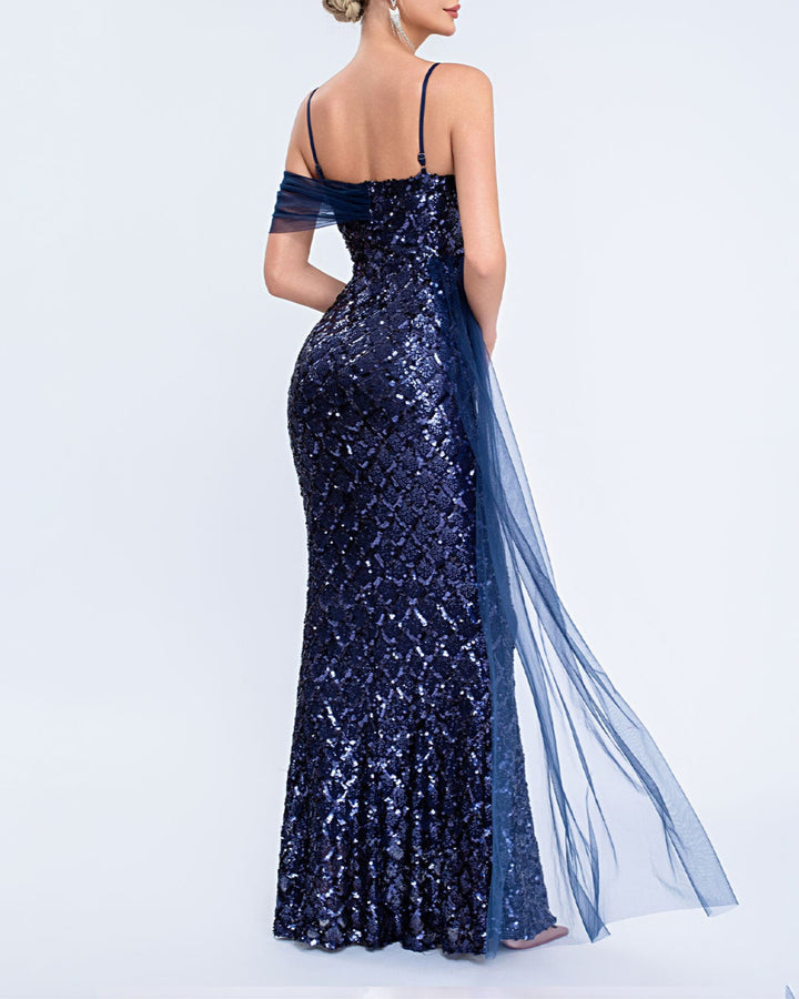 Plissiertes Oberteil mit ausgestellten Ärmeln und Maxirock-Set mit Taillengürtel – Rosiny 