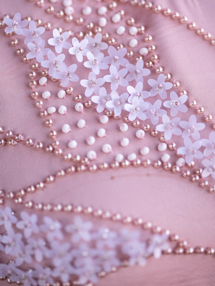 op maat gemaakte flare-pak met satijnen pofmouwen – VALENCIA 