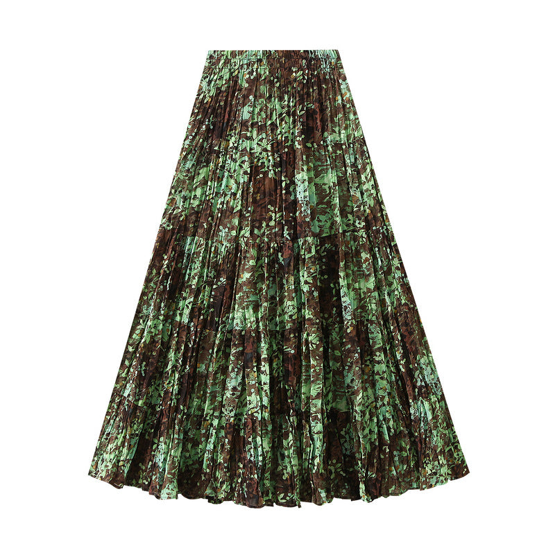 tiered abstract-print maxi skirt – AURORA