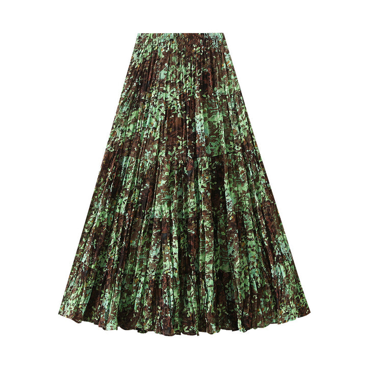 tiered abstract-print maxi skirt – AURORA