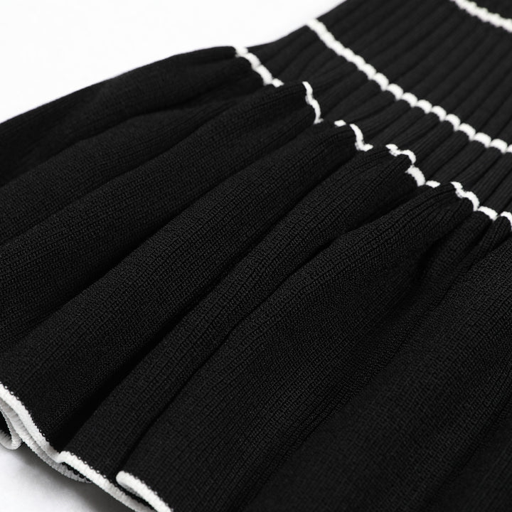 Geplooide top met uitlopende mouwen en maxi-rok set met tailleband – Rosiny 