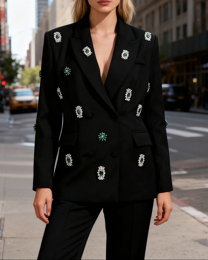 Haut à manches évasées plissées et ensemble jupe longue avec ceinture à la taille – Rosiny 