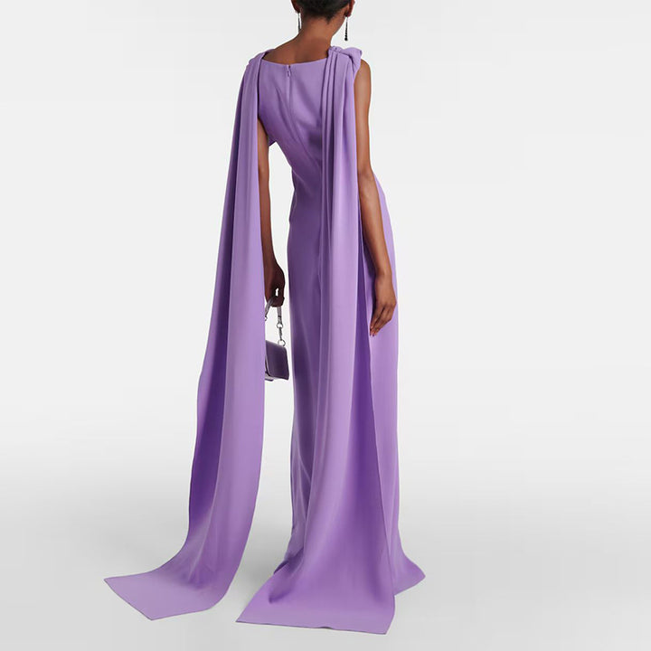 Geplooide top met uitlopende mouwen en maxi-rok set met tailleband – Rosiny 