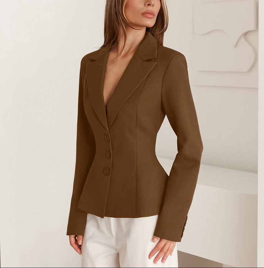 tailored waist-defining blazer with sculpted peplum – CELINE