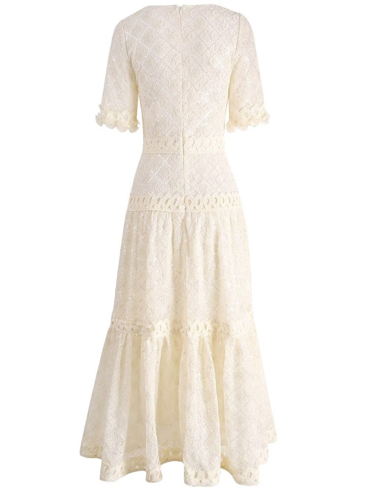 定制喇叭套装，配缎面泡泡袖 - VALENCIA 