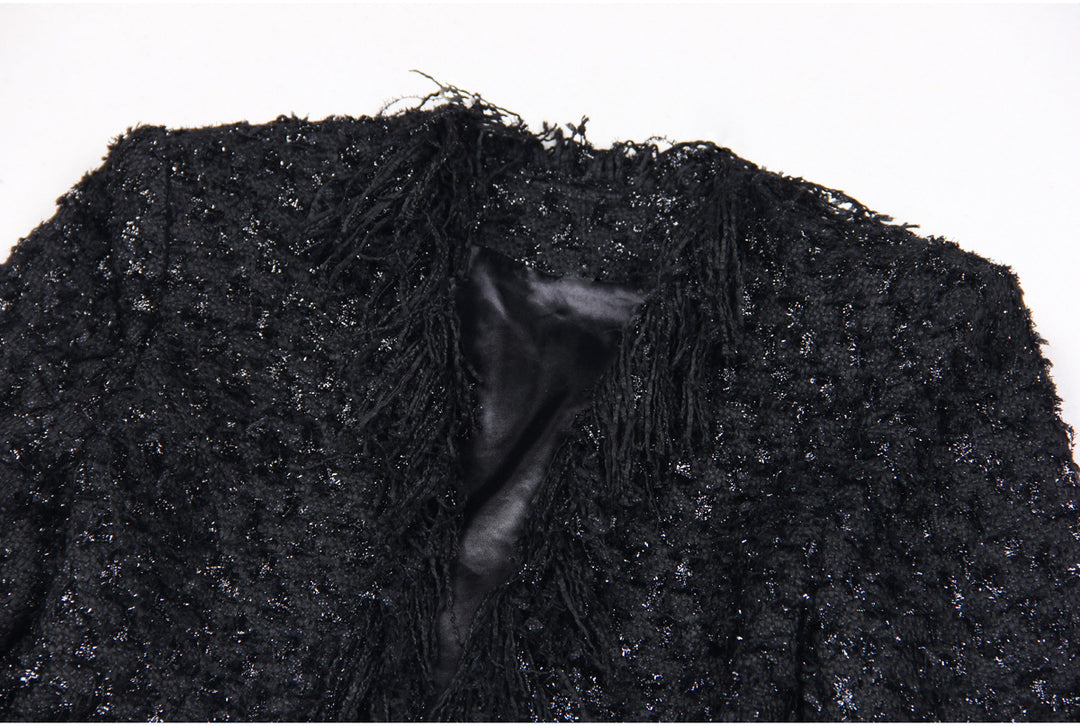 Geplooide top met uitlopende mouwen en maxi-rok set met tailleband – Rosiny 