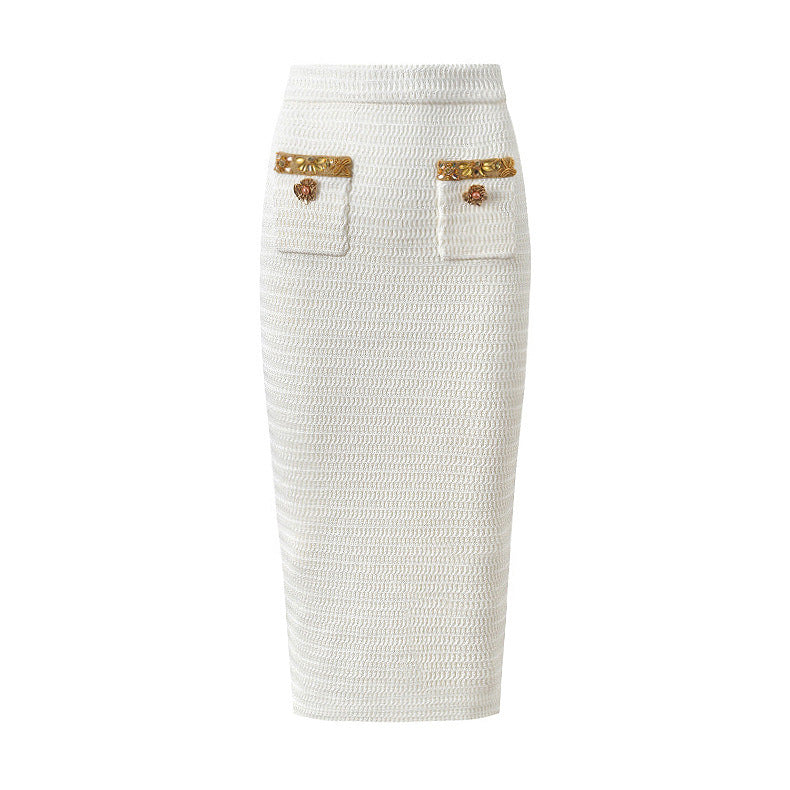 Haut à manches évasées plissées et ensemble jupe longue avec ceinture à la taille – Rosiny 