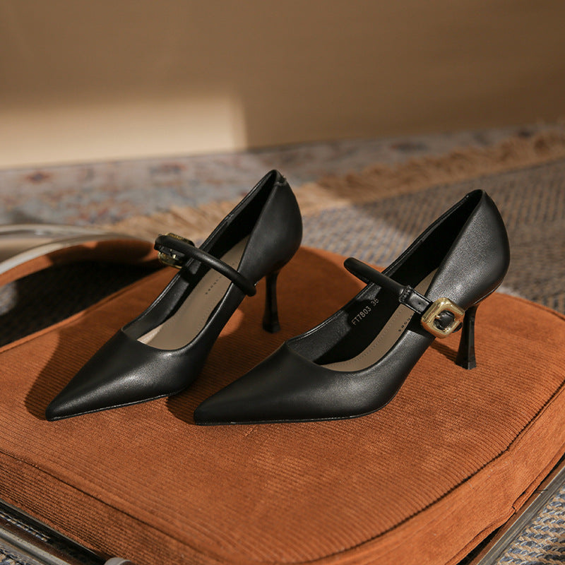 pointed-toe pumps with buckle strap - DARIAXIN