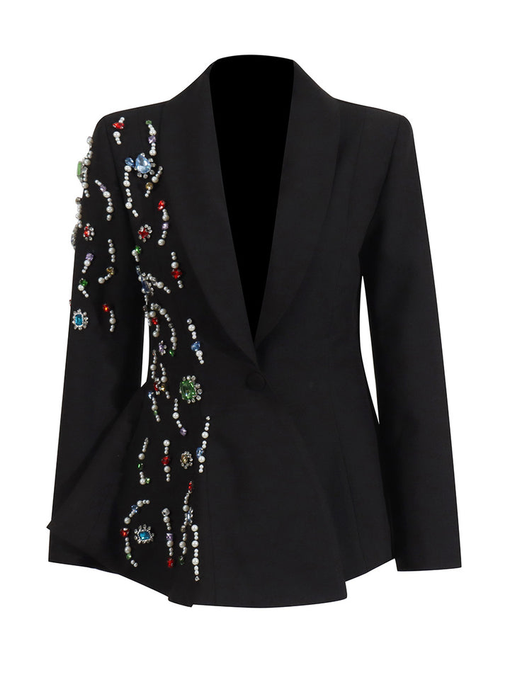 tailored jacket with jeweled embellishments – AURORAZNU