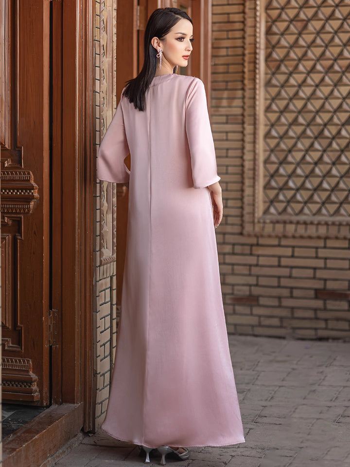 op maat gemaakte flare-pak met satijnen pofmouwen – VALENCIA 