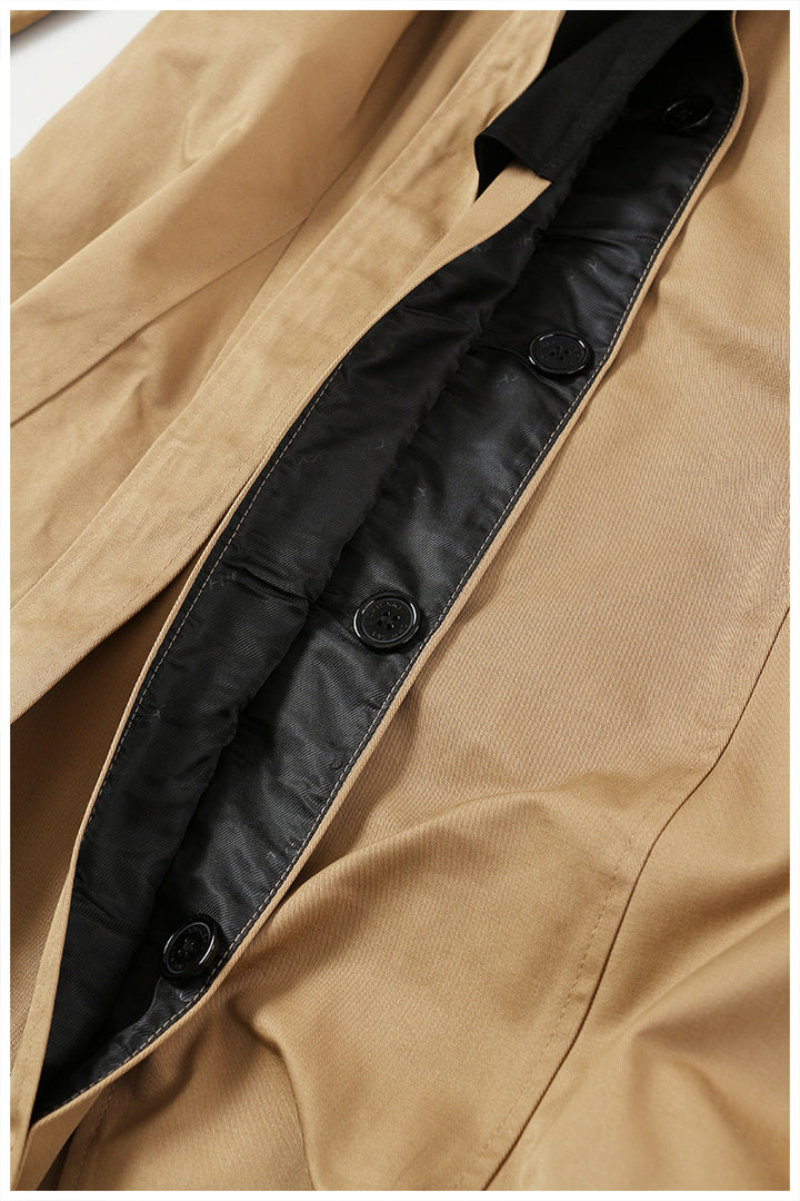 contrast panel belted trench dress – SAHARA