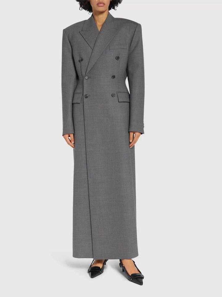 oversized double-breasted long blazer dress – GREYSON