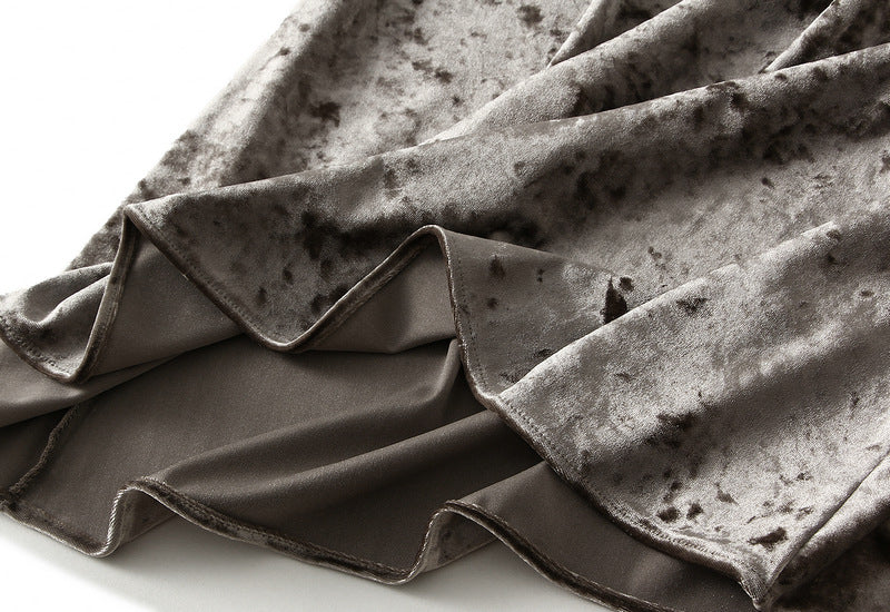 velvet maxi skirt with crushed texture – AURA