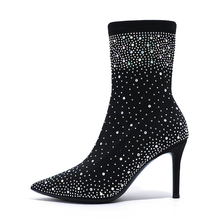 pointed-toe ankle boots with crystal embellishments – NOVANCI