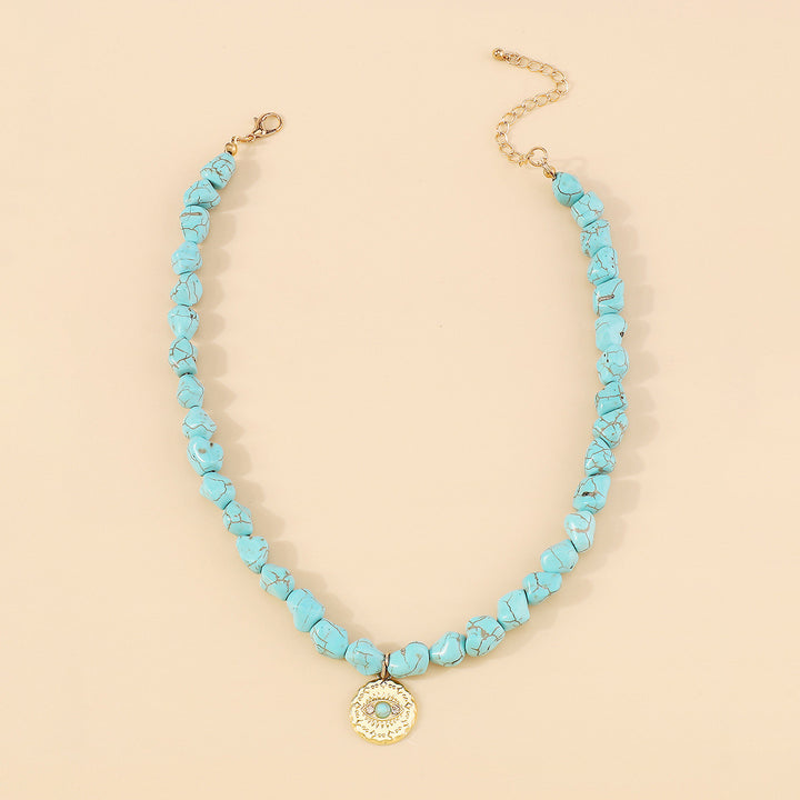 turquoise bead necklace set with symbolic pendants – AZURA