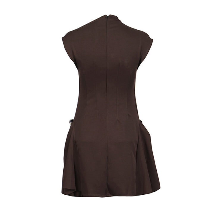 sleeveless A-line mini dress with structured seams – LEXA