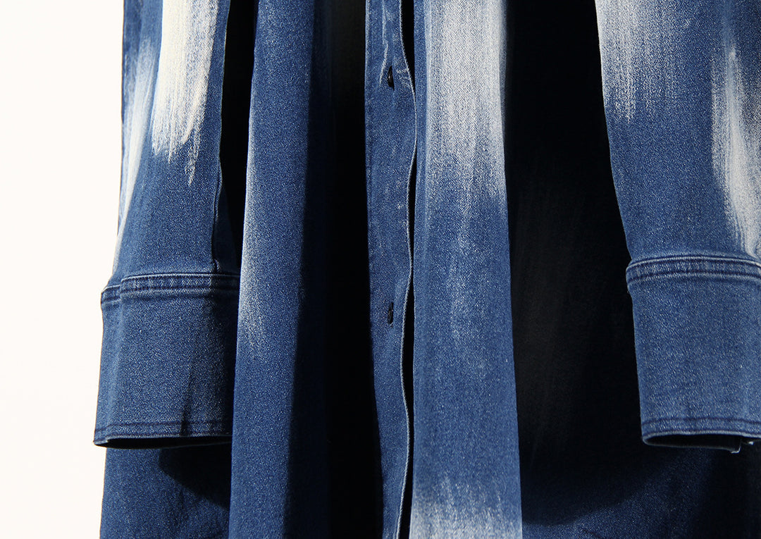 asymmetrical denim skirt with tie detail – AURANXI