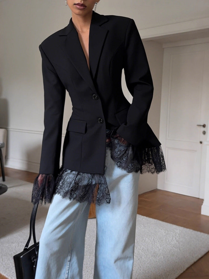 Haut à manches évasées plissées et ensemble jupe longue avec ceinture à la taille – Rosiny 