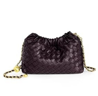 geweven rieten draagtas met dubbele leren handvatten – LÉONIE 