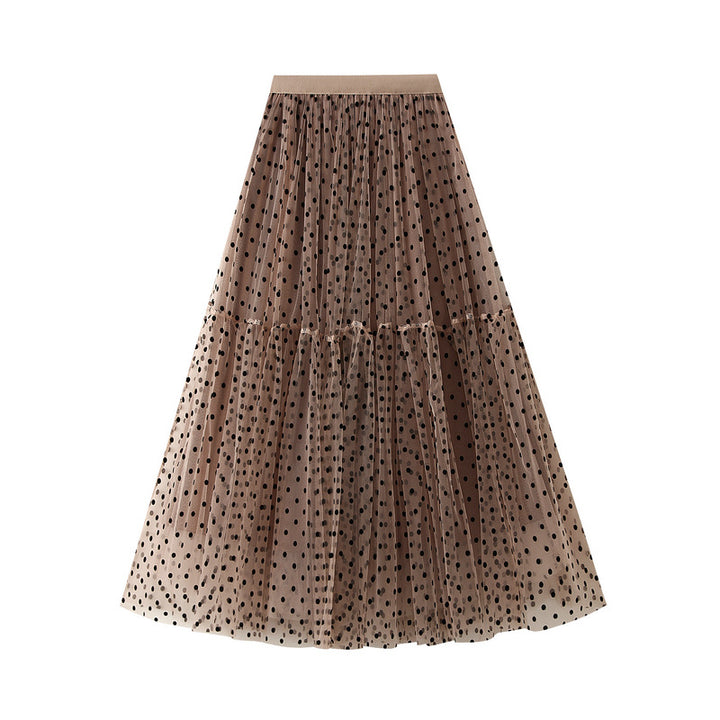 tiered polka-dot tulle midi skirt – DOTTI