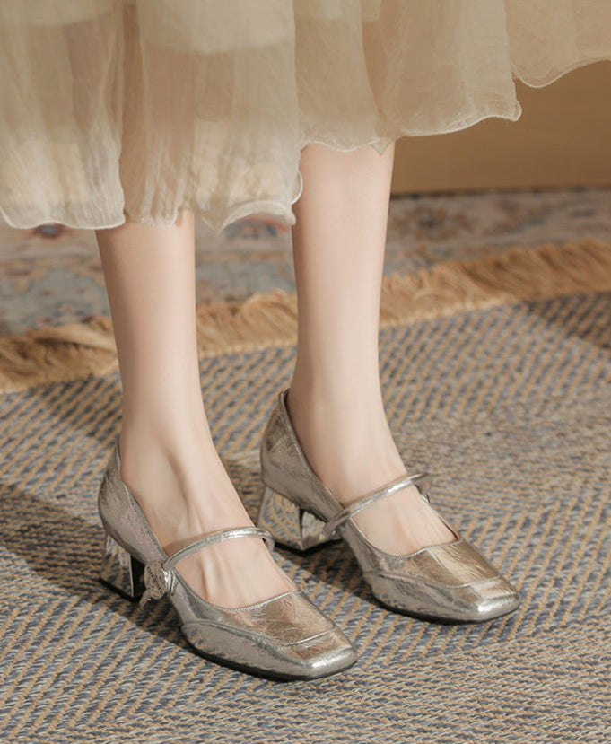 square-toe block heels with slim strap - ARIANRI