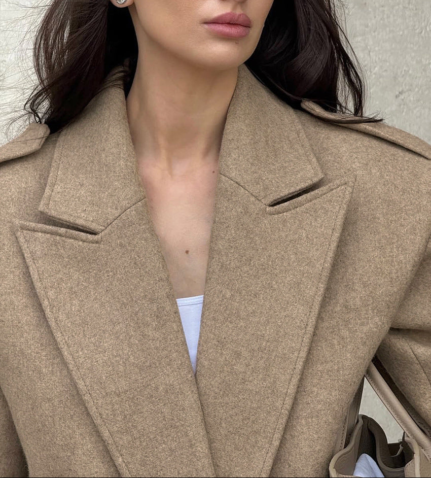 structured wool blazer with sharp shoulders – MADELINE