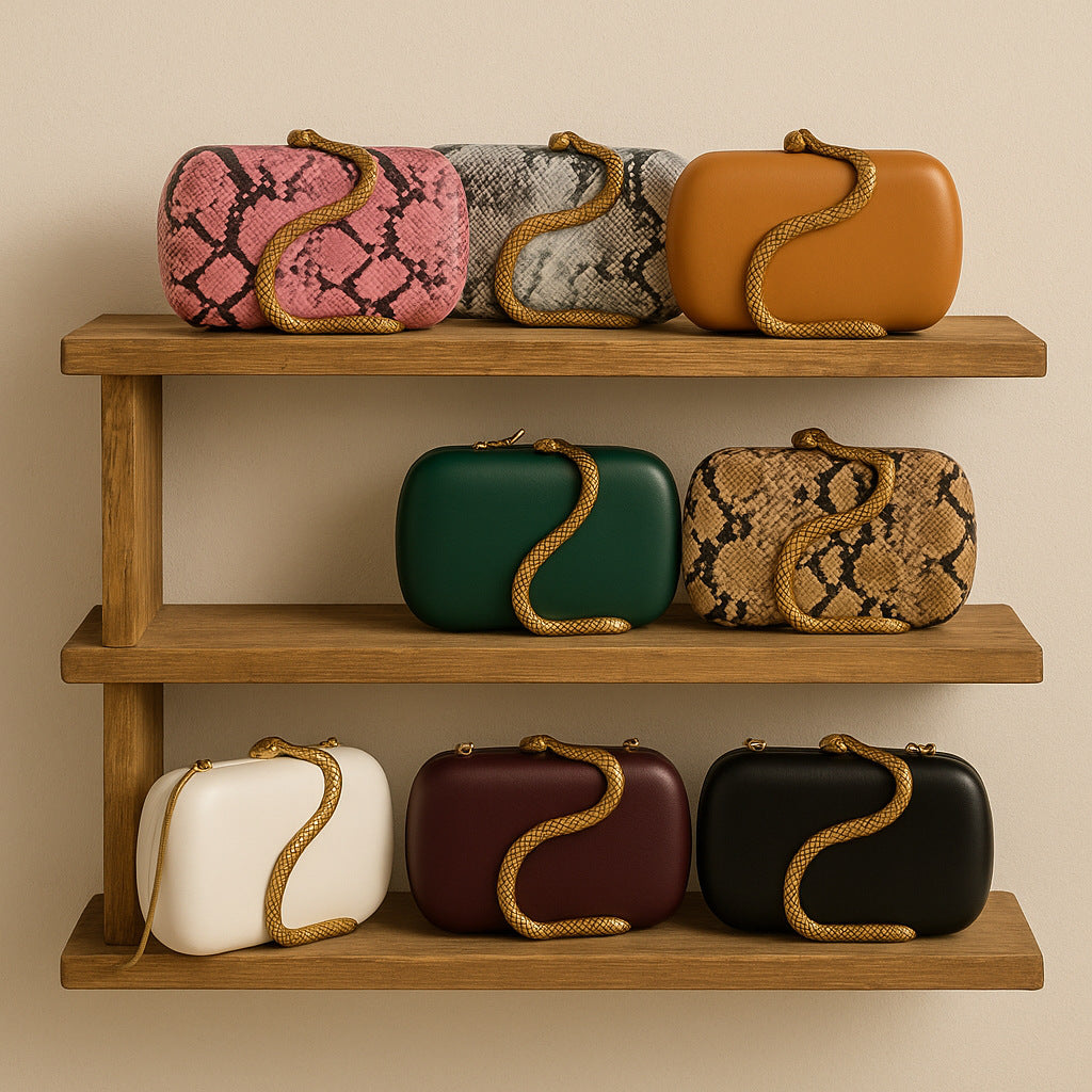 oval clutch with gold snake wrap detail – SERPENTILA