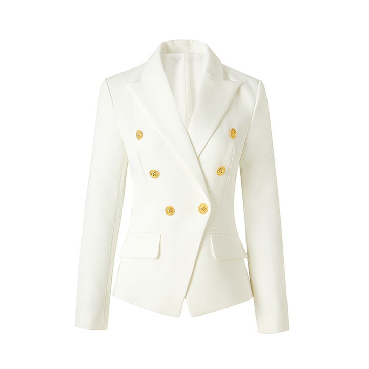 Double-breasted tailored blazer with gold buttons – REGAL