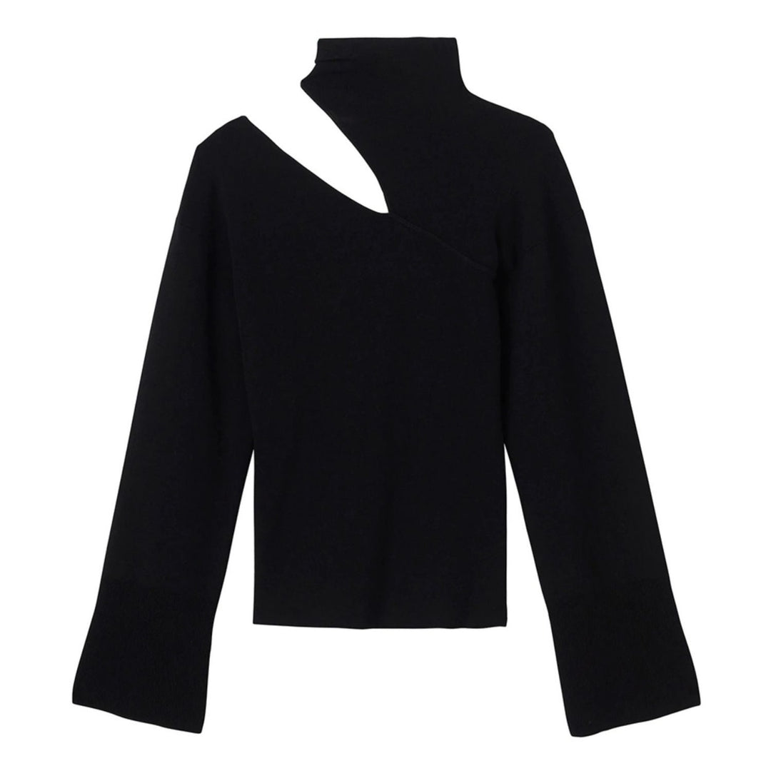 بلوزة بياقة عالية وفتحة غير متماثلة - ابتسام