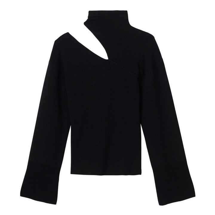 بلوزة بياقة عالية وفتحة غير متماثلة - ابتسام