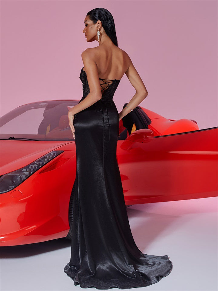 Haut à manches évasées plissées et ensemble jupe longue avec ceinture à la taille – Rosiny 