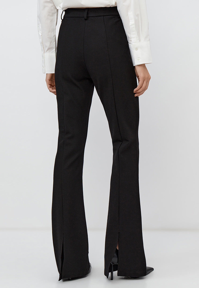 high-waist tailored flare pants – NOIRLINE
