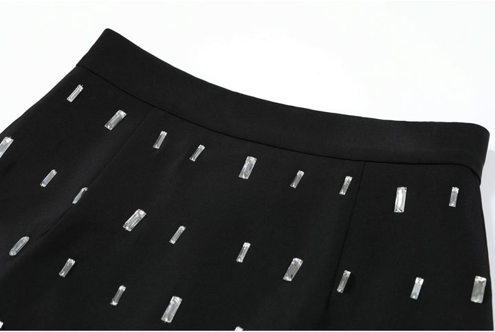 Geplooide top met uitlopende mouwen en maxi-rok set met tailleband – Rosiny 