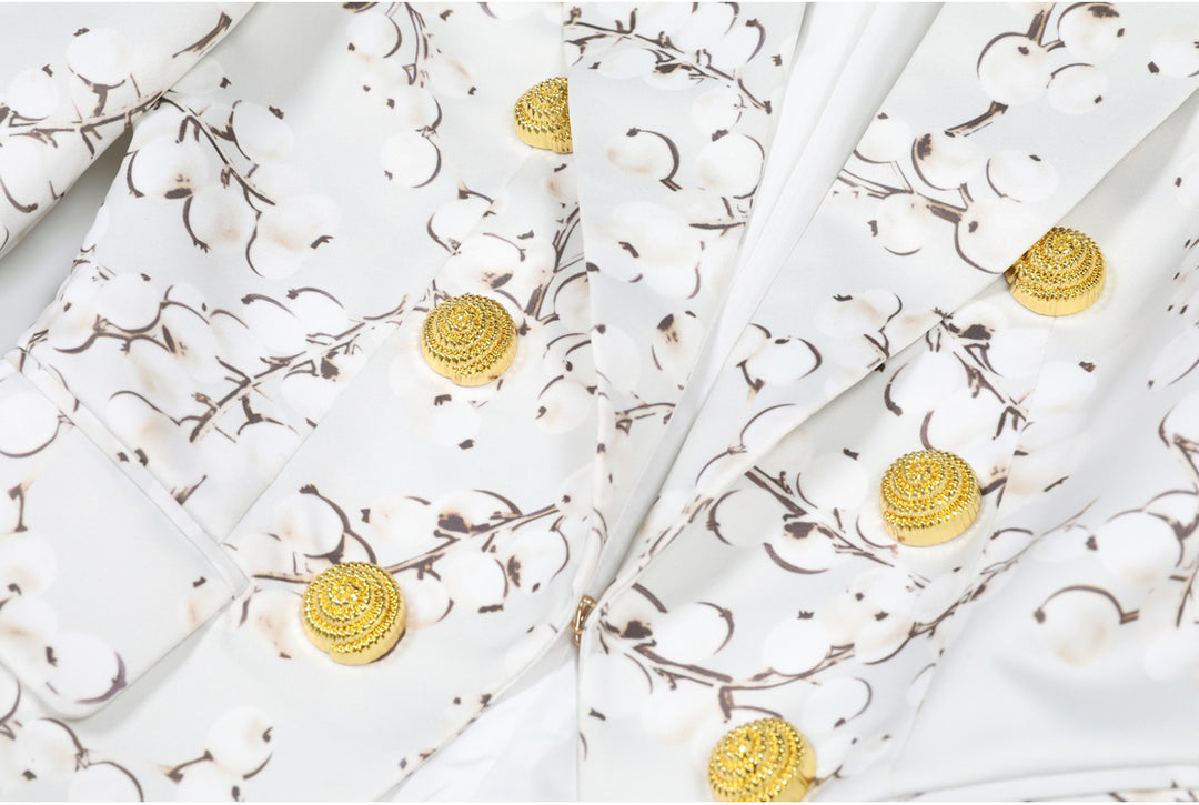 بليزر ساتان مزهر بأزرار ذهبية – سيرافينا