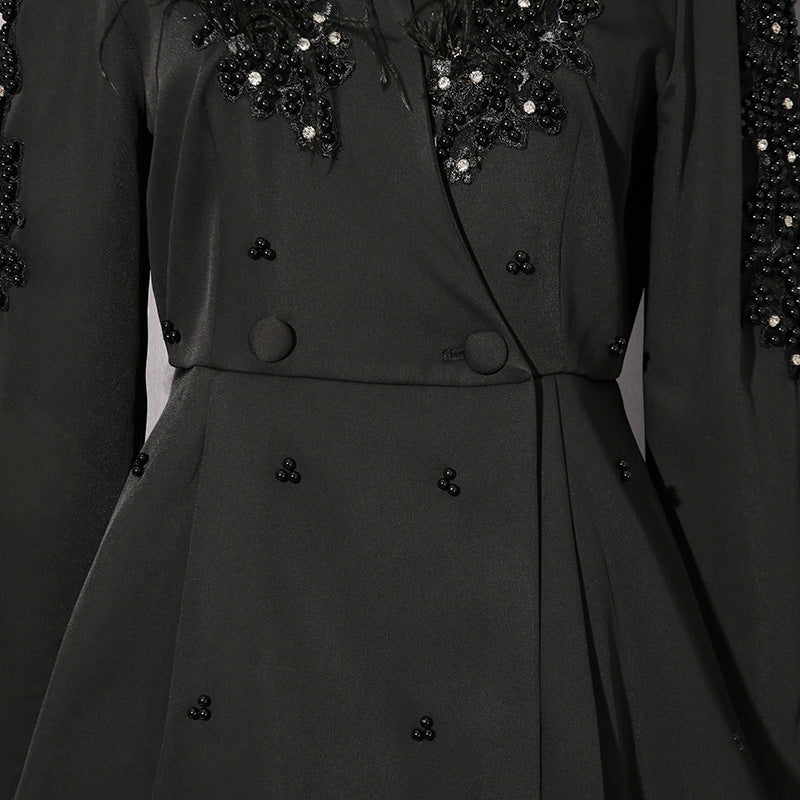 Embellished blazer with pleated midi skirt – SERENE