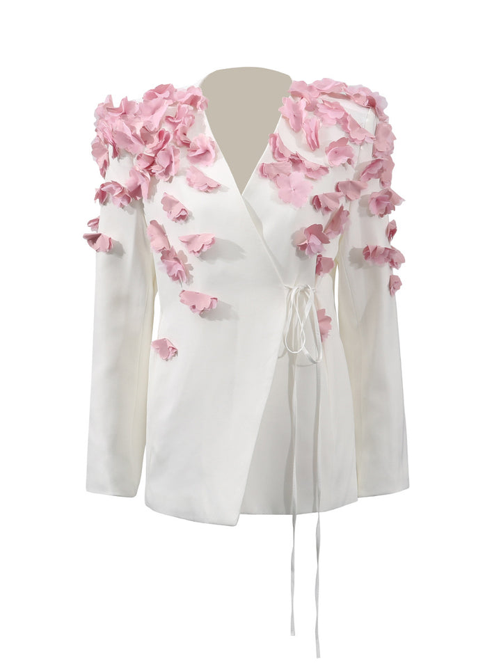 Haut à manches évasées plissées et ensemble jupe longue avec ceinture à la taille – Rosiny 