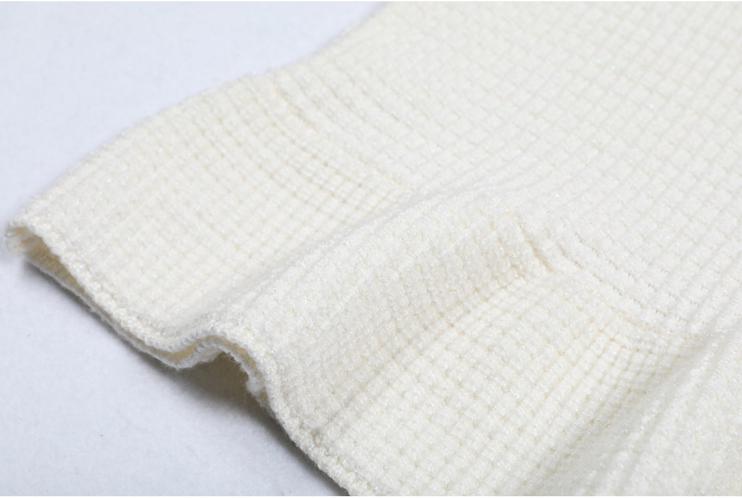 Geplooide top met uitlopende mouwen en maxi-rok set met tailleband – Rosiny 