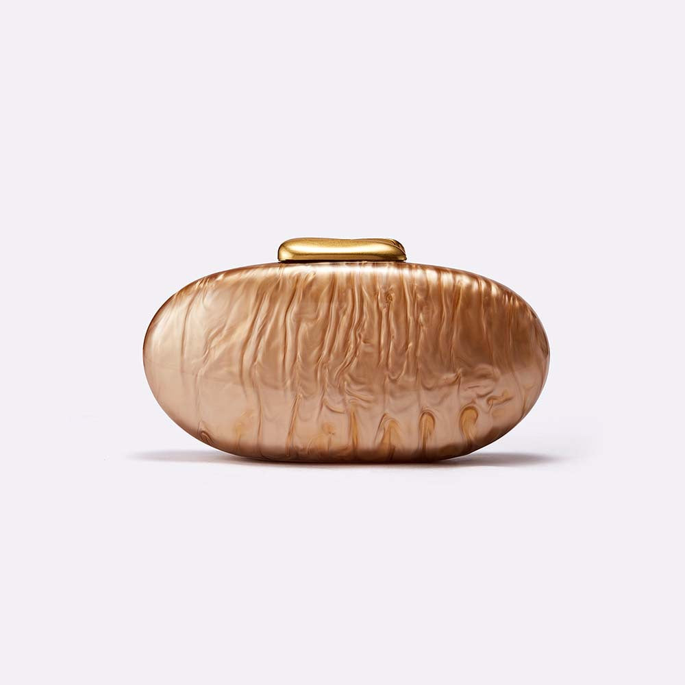 oval acrylic clutch with marble texture – CELESNEK