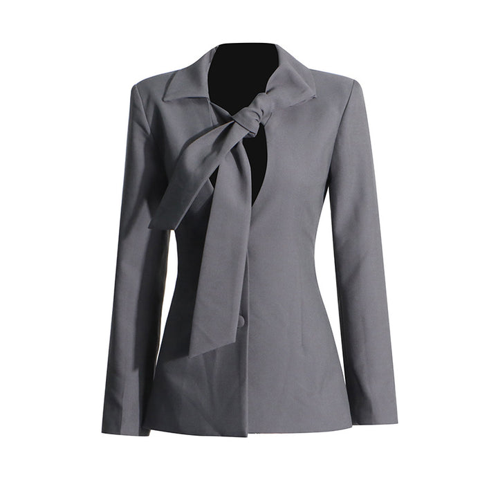 tailored blazer with front tie detail – SELENE