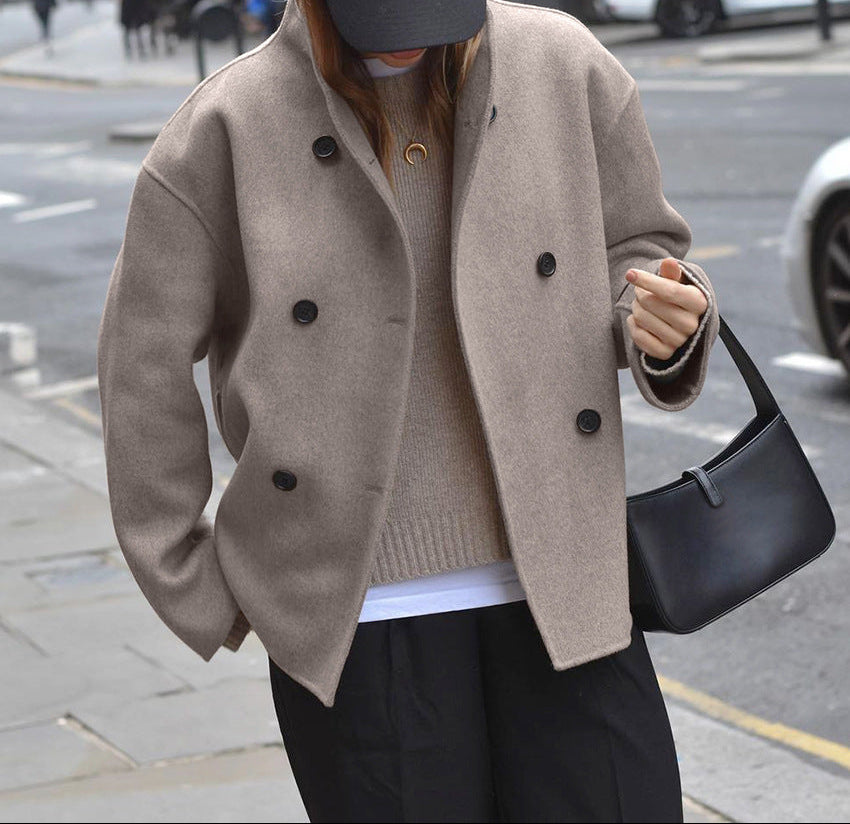 oversized double-breasted wool jacket – HARLOW