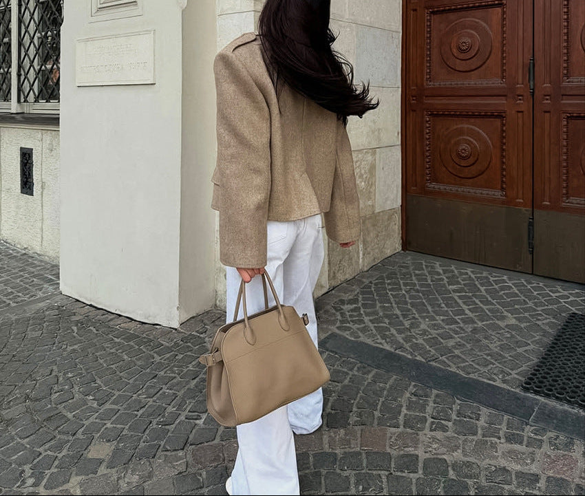 structured wool blazer with sharp shoulders – MADELINE