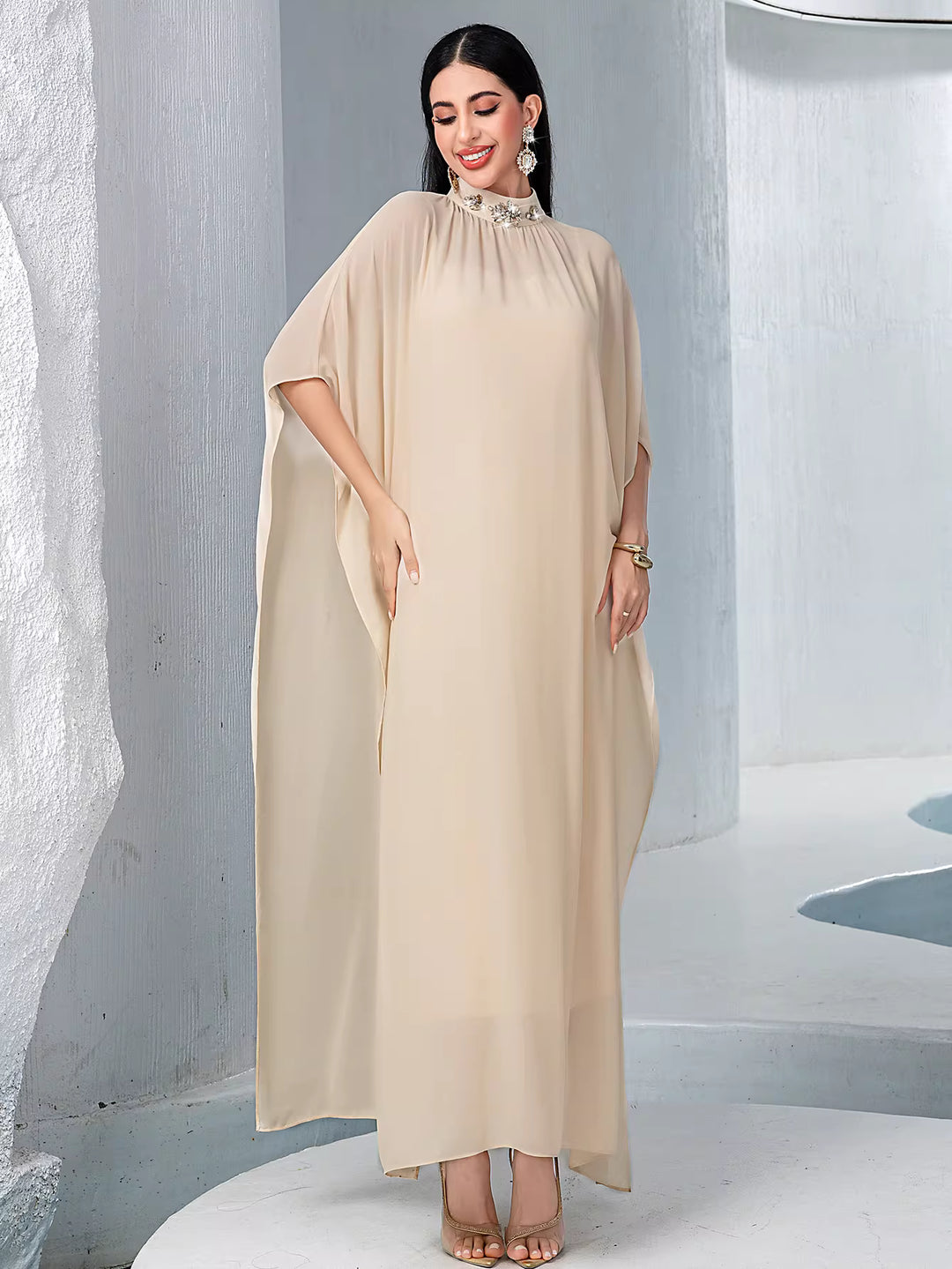 soft-draped evening dress with sculpted waist – ISADORA