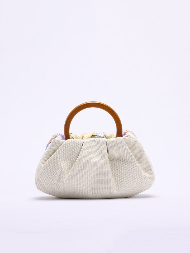 geweven rieten draagtas met dubbele leren handvatten – LÉONIE 