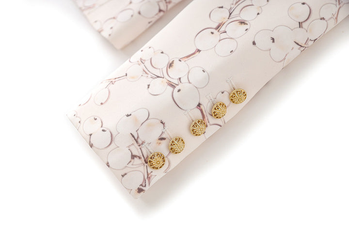 جاكيت مخملي بأزرار أمامية وحافة من الدانتيل الشفاف - صيفي