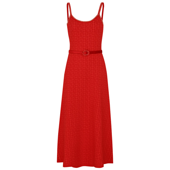 knitted two-piece dress set with logo pattern – CAMILA