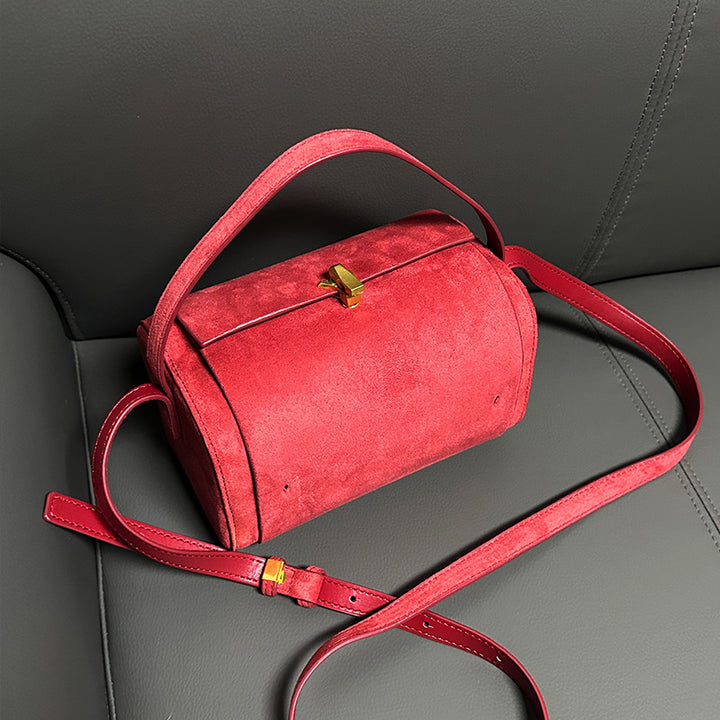 geweven rieten draagtas met dubbele leren handvatten – LÉONIE 