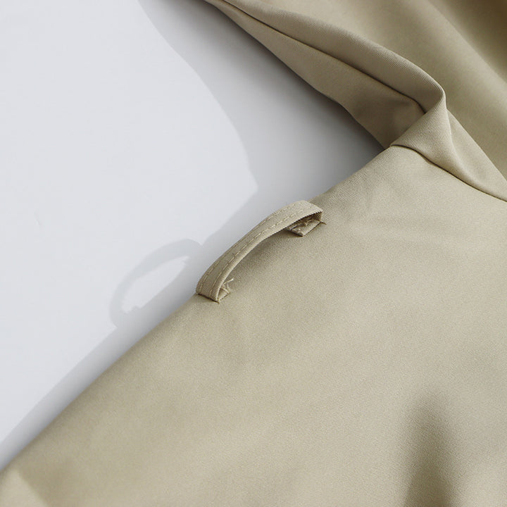 minimalist long trench coat with stand collar – MELIRVE