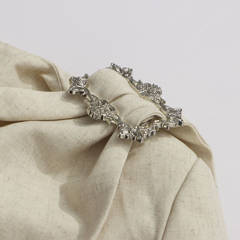 asymmetric draped blazer with crystal shoulder detail – IVORYA