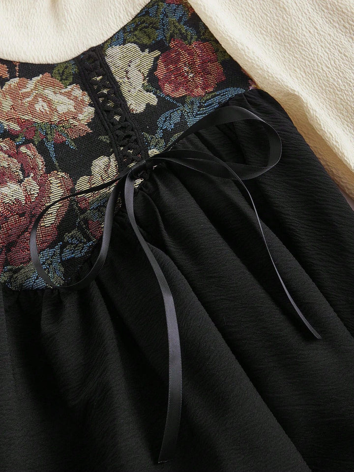 corset-waist midi dress with puff sleeves – FLORENTIA